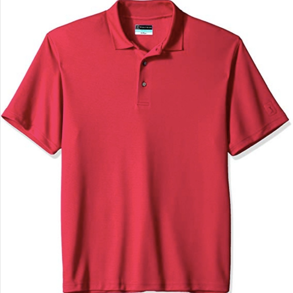 PGA Tour Short Sleeve Airflux Solid Red Polo Shirt